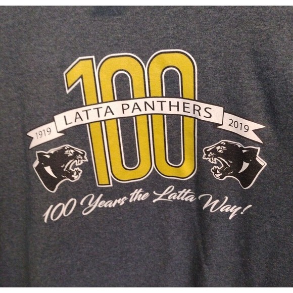 Gildan Mens 1919 Latta Panthers Logo T-Shirt Gray Short Sleeve Size L - Picture 2 of 7